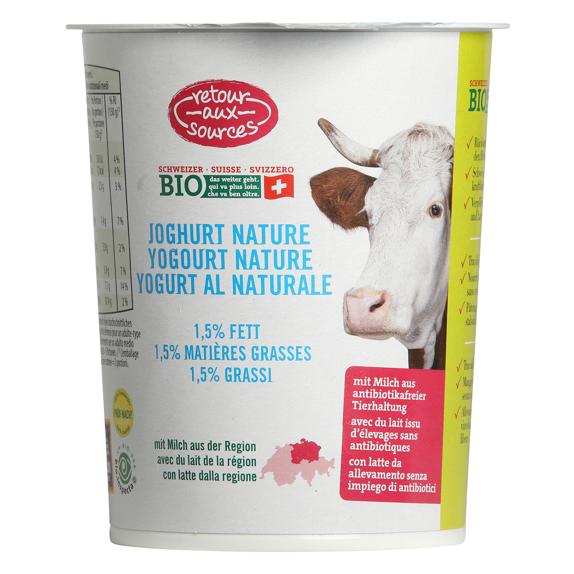 RETOUR AUX SOURCES BIO Naturjoghurt, 1.5 % Fett | ALDI-now