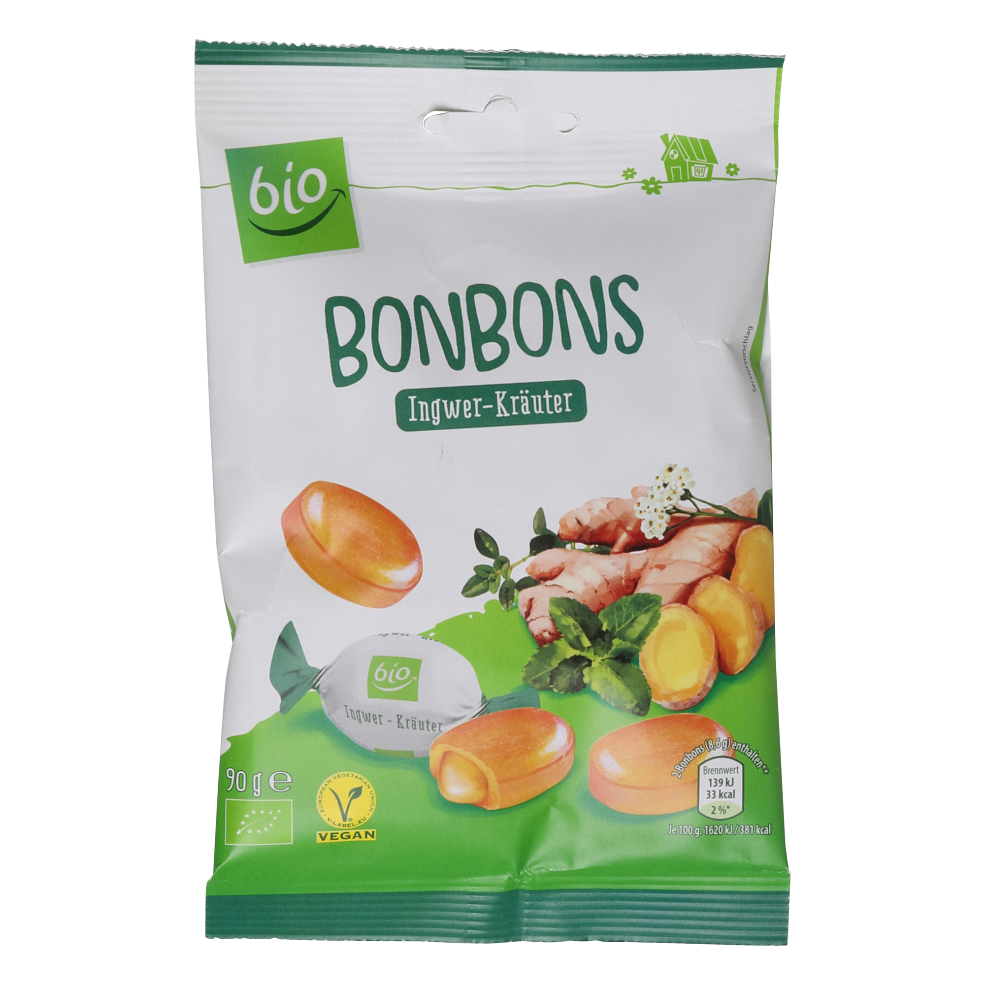 BIO Bonbons, gingembre-plantes aromatiques