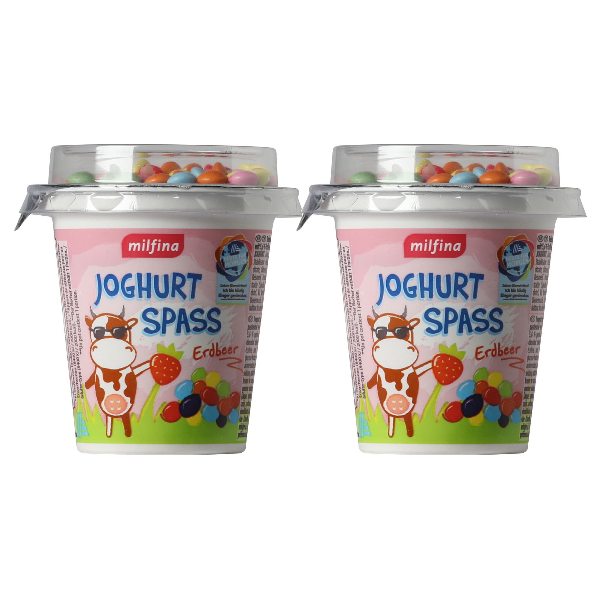 MILFINA, Yogurt per bambini «Joghurtspass», fragola, confezione da 2