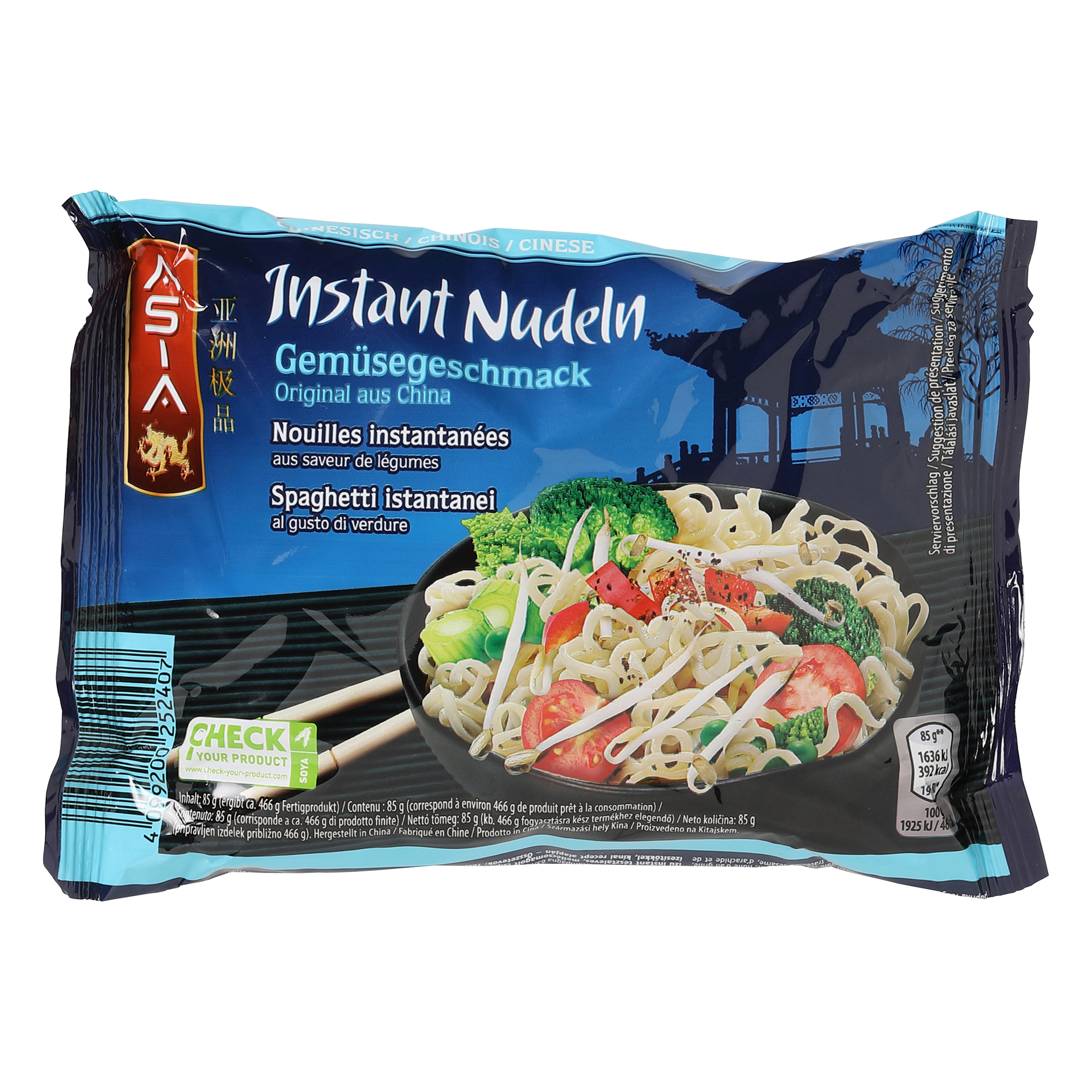 ASIA Piatti asiatici istantanei a base di noodles, verdure