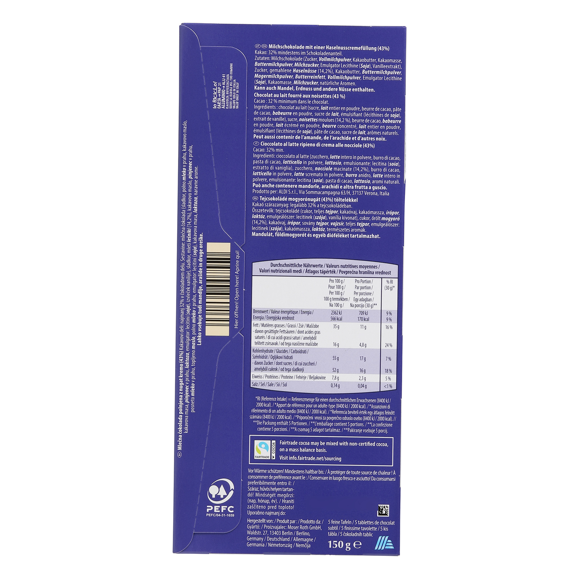 MOSER ROTH Mousse-Schokolade gefüllt, Haselnuss | ALDI-now