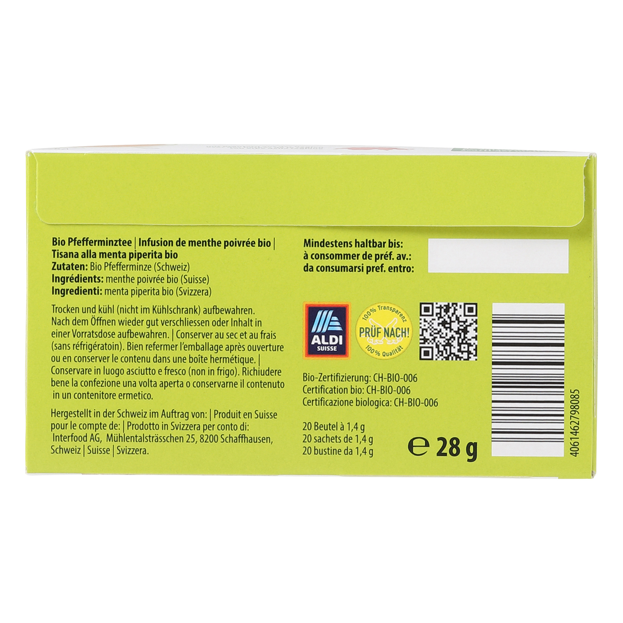 RETOUR AUX SOURCES BIO Tee, Pfefferminze | ALDI-now