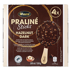 GRANDESSA Glacé Praline-Sticks, Hazelnut Dark