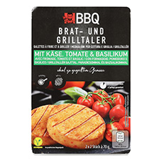BBQ Brat- und Grillkäsetaler, Tomate-Basilikum
