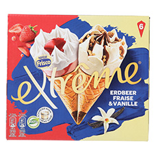 FRISCO Cornets Extrême, Vanille & Fraise