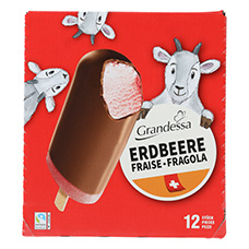 GRANDESSA Bâtonnets de crème glacée fraise