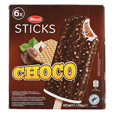 MUCCI Stieleis Sticks Schokolade