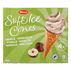 MUCCI Cônes de glace, vanille-noisette