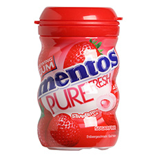 MENTOS Pure Bottle Kaugummi, Strawberry