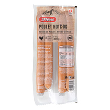 ALPINA Saucisse de poulet pour hot-dog