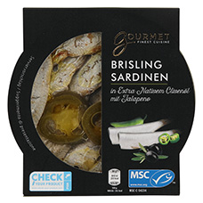 GOURMET Brisling Sardinen Olivenöl mit Jalapeño