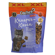 CACHET Snack per gatti, croccantini ripieni, gusto pollame e formaggio