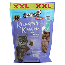 CACHET Snack per gatti, croccantini ripieni, salmone