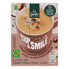 LE GUSTO Soupes instantanées, pack de 4, soupe aux champignons