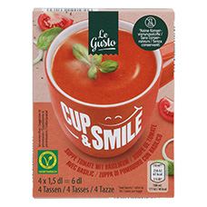 LE GUSTO Soupes instantanées, pack de 4, soupe aux tomates