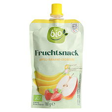 BIO NATURA Snack aux fruits, pomme-banane-fraise