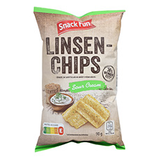 SNACK FUN Patatine alle lenticchie, panna acida