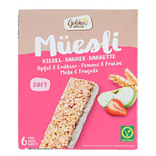 GOLDEN BRIDGE Barrette di müesli, Mela-Fragola