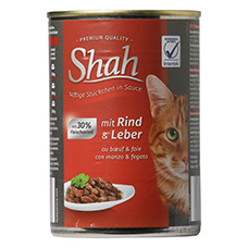 SHAH Katzenfutter in der Dose, Rind & Leber