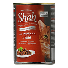 SHAH Katzenfutter in der Dose, Truthahn & Wild