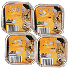 SHAH Katzenfutter 4er-Pack, Adult Geflügel