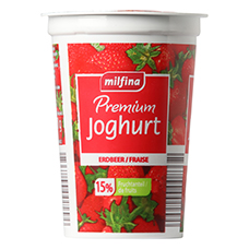 MILFINA Premium Fruchtjoghurt, Erdbeere
