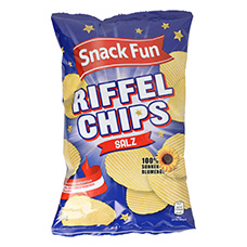 SNACK FUN Riffel Chips, Salz