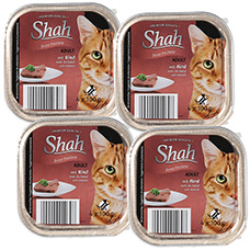 SHAH Katzenfutter 4er-Pack, Adult Rind
