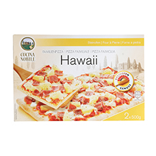 CUCINA NOBILE Steinofen Familienpizza Hawaii, 2er-Pack