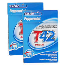 EXCITEMINT Kaugummi T42 Dental 2er-Pack, Peppermint