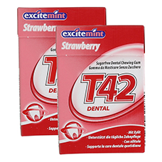 EXCITEMINT Kaugummi T42 Dental 2er-Pack, Strawberry 