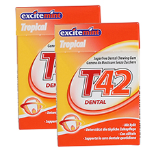 EXCITEMINT Kaugummi T42 Dental 2er-Pack, Tropical Fruit