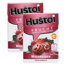 HUSTOL Fruchtpastillen Waldbeere, 2er-Pack