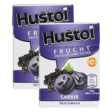 HUSTOL Fruchtpastillen Cassis, 2er-Pack