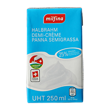 MILFINA Halbrahm UHT 25 %, 250 ml