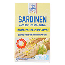 ALMARE SEAFOOD Sardinen, Sonnenblumenöl mit Zitrone