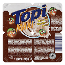 TOPI Milch- & Haselnussdessert, 4er-Pack