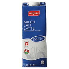 MILFINA Vollmilch UHT 3.5 %, 1 L