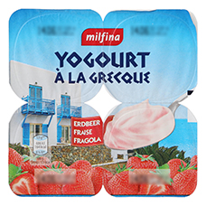 MILFINA Yogourt à la Grecque 4er-Pack, Erdbeere