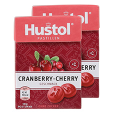 HUSTOL Fruchtpastillen Cranberry-Cherry, 2er-Pack
