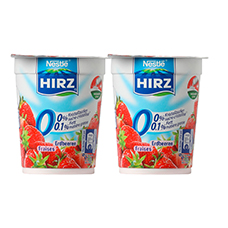 HIRZ Magerjoghurt 0 % Erdbeer, 2er-Pack