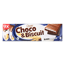 CHOCEUR Choco & Biscuit Riegel, Black & White