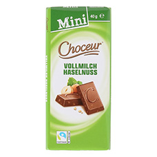 CHOCEUR Mini Tafeln 5er-Pack, Vollmilch Nuss