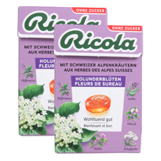RICOLA Kräuterbonbons im Böxli 2er-Pack, Holunderblüten