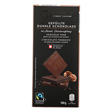 GOURMET Fairtrade-Schweizer Schokolade gefüllt, Zartbitter Haselnuss-Mandel