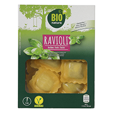 BIO NATURA Vegane Pasta, Ravioli Basilikum 