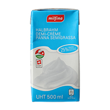 MILFINA Halbrahm UHT 25 %, 500 ml