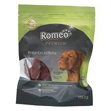 ROMEO PREMIUM Entenbrustfilet, Snack für Hunde