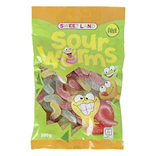SWEET LAND Gommes fruitées, vers acidulés