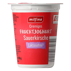 MILFINA Yogurt alla frutta senza lattosio, amarena